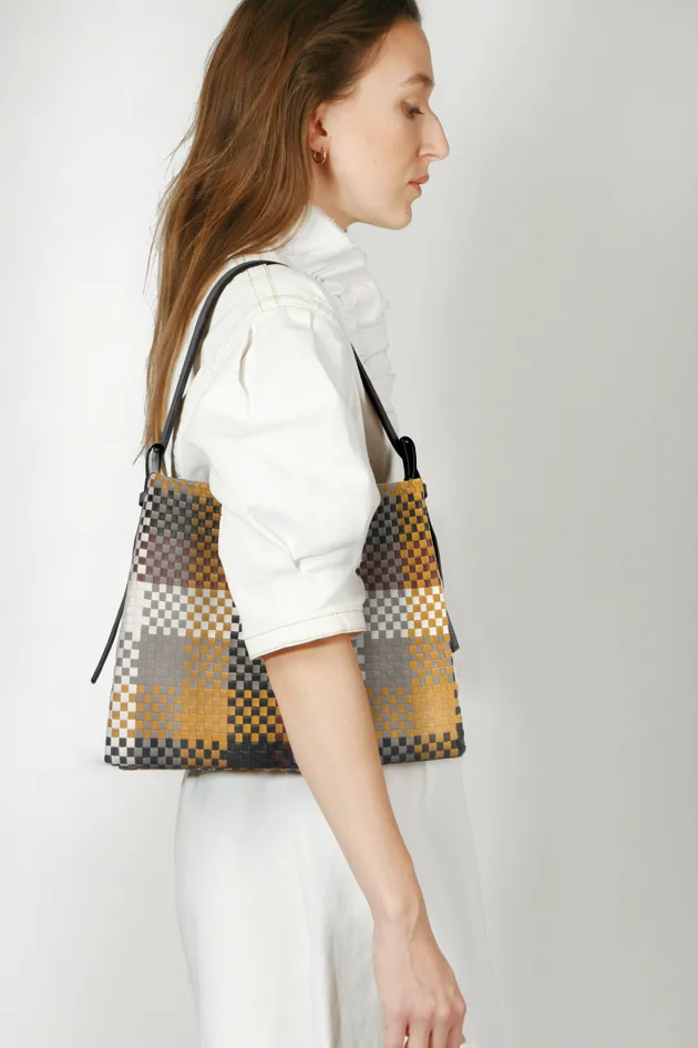 Noa woven leather tote bag Césaire Paris Made in France